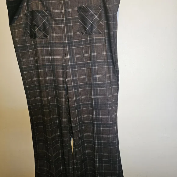 Pull On Wide Leg Crop Women's Plaid Trousers Size 3X MEG & MARGOT - Picture 4 of 16